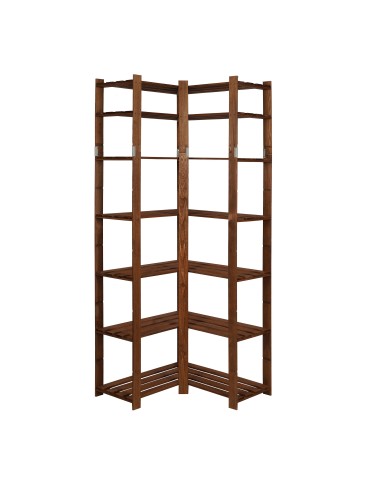 Regał na książki narożny B33R 220x85x38 7 półek Brązowy - product 2