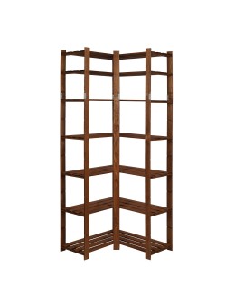 Regał na książki narożny B33R 220x85x38 7 półek Brązowy - product 2