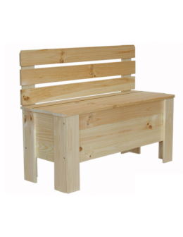 Ławka drewniana ze skrzynią B12L 54x71x29 Naturalna