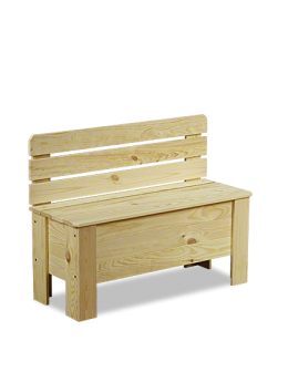 Ławka drewniana ze skrzynią B12L 54x71x29 Naturalna - product 2