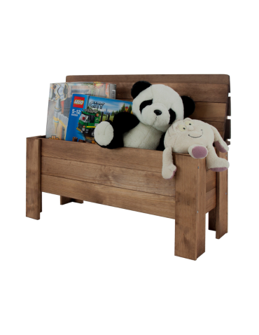 Ławka drewniana ze skrzynią B12L 54x71x29 Brązowa