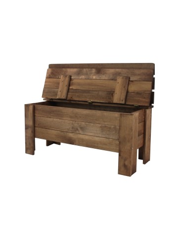 Ławka drewniana ze skrzynią B12L 54x71x29 Brązowa - produkt 2