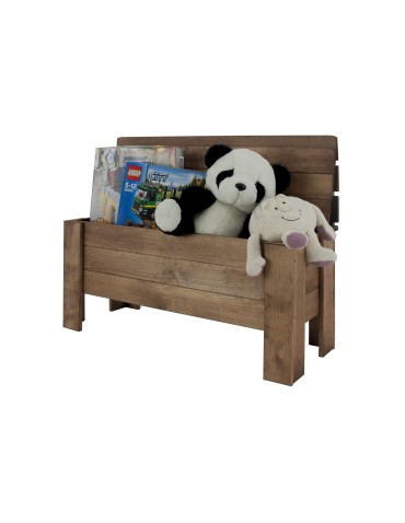 Stoły i ławki - Ławka drewniana ze skrzynią B12L 54x71x29 Brązowa - produkt 7