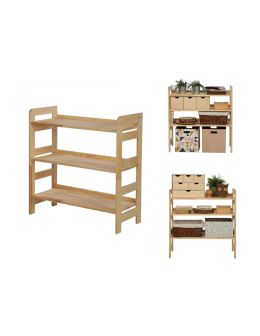 Regał Modułowy Prosty 82,4x80x34,4 cm 3 Półki BERDO Surowy