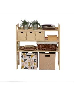 Regał Modułowy Prosty 82,4x80x34,4 cm 3 Półki BERDO Surowy - product 2