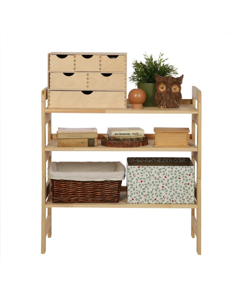 Regały - Regał Modułowy Prosty 82,4x80x34,4 cm 3 Półki BERDO Surowy - produkt b2b.wamar.biz 7