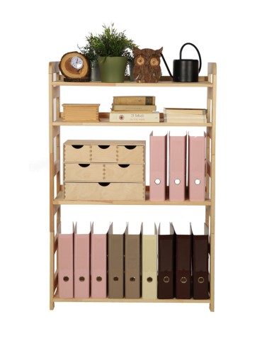 Regały - Regał Modułowy Prosty 120,8x80x34,4 cm 4 Półki BERDO Surowy - product 7