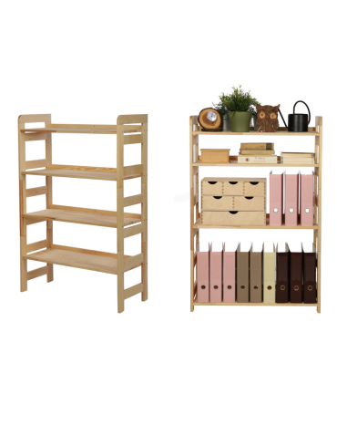 Regał Modułowy Prosty 120,8x80x34,4 cm 4 Półki BERDO Surowy