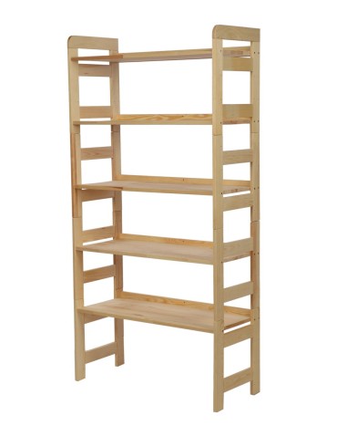 Regały - Regał Modułowy Prosty 159,2x80x34,4 cm 5 Półek BERDO Surowy - product 5