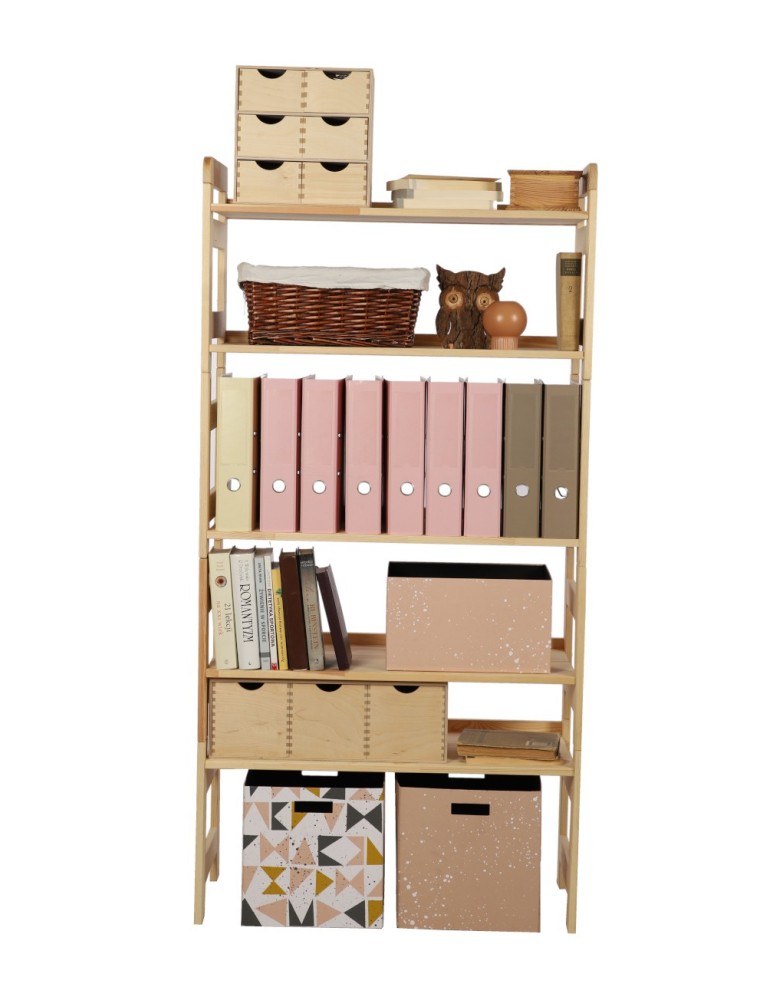 Regały - Regał Modułowy Prosty 159,2x80x34,4 cm 5 Półek BERDO Surowy - product b2b.wamar.biz 7