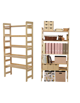 Regał Modułowy Prosty 159,2x80x34,4 cm 5 Półek BERDO Surowy