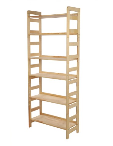 Regały - Regał Modułowy Prosty 197,6x80x34,4 cm 6 Półek BERDO Surowy - product 3