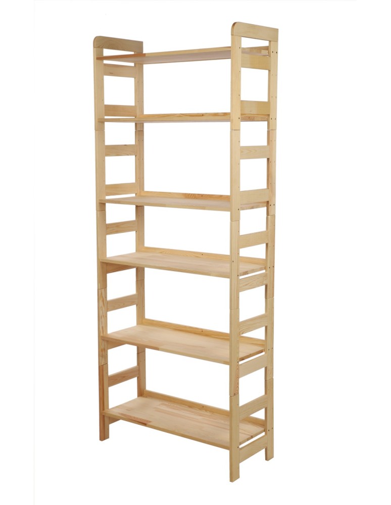 Regały - Regał Modułowy Prosty 197,6x80x34,4 cm 6 Półek BERDO Surowy - product b2b.wamar.biz 3