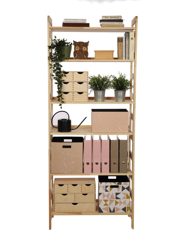 Regały - Regał Modułowy Prosty 197,6x80x34,4 cm 6 Półek BERDO Surowy - product b2b.wamar.biz 6