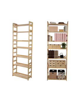 Regał Modułowy Prosty 236x80x34,4 cm 7 Półek BERDO Surowy