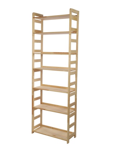 Regały - Regał Modułowy Prosty 236x80x34,4 cm 7 Półek BERDO Surowy - produkt 5