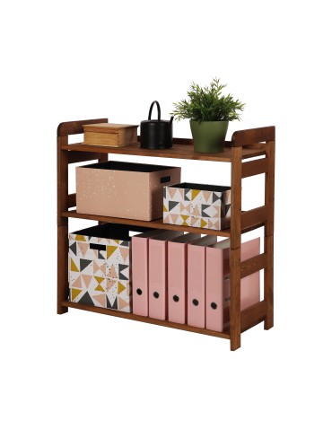 Regały - Regał Modułowy Prosty 82,4x80x34,4 cm 3 Półki BERDO Brązowy - product 3