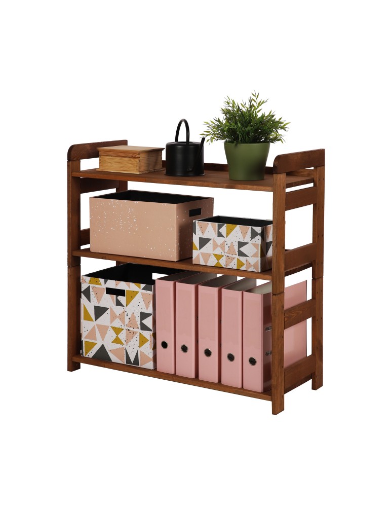 Regały - Regał Modułowy Prosty 82,4x80x34,4 cm 3 Półki BERDO Brązowy - product b2b.wamar.biz 3