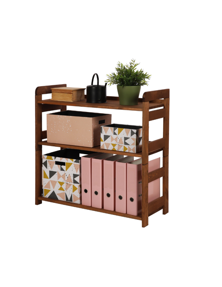 Regały - Regał Modułowy Prosty 82,4x80x34,4 cm 3 Półki BERDO Brązowy - product b2b.wamar.biz 1