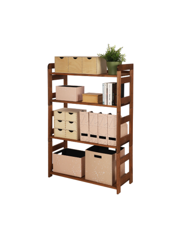 Regał Modułowy Prosty 120,8x80x34,4 cm 4 Półki BERDO Brązowy