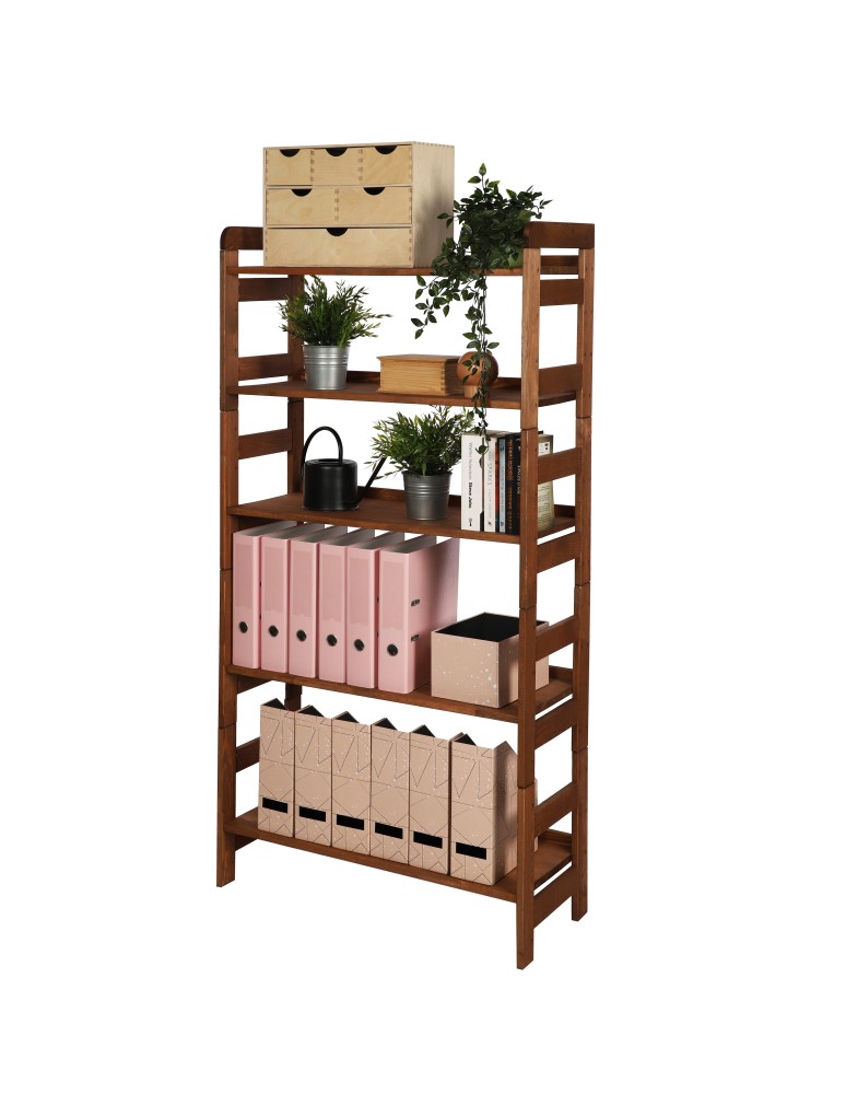 Regały - Regał Modułowy Prosty 159,2x80x34,4 cm 5 Półek BERDO Brązowy - product b2b.wamar.biz 3