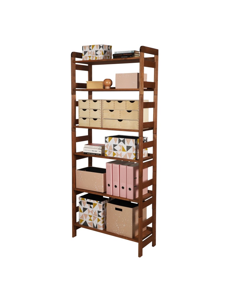 Regały - Regał Modułowy Prosty 197,6x80x34,4 cm 6 Półek BERDO Brązowy - product b2b.wamar.biz 6