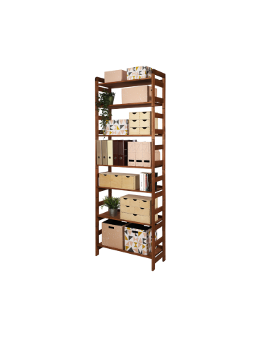 Regał Modułowy Prosty 236x80x34,4 cm 7 Półek BERDO Brązowy