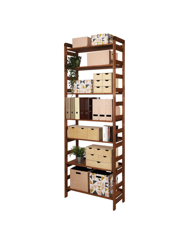 Regały - Regał Modułowy Prosty 236x80x34,4 cm 7 Półek BERDO Brązowy - product b2b.wamar.biz 5