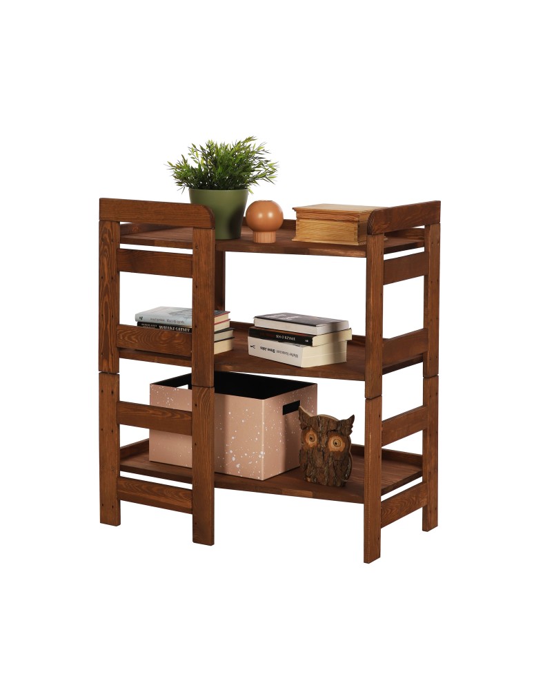 Regały - Regał Modułowy Wewnętrzny 82,4x72x44,8cm 3 Półki BERDO Brązowy - product b2b.wamar.biz 2