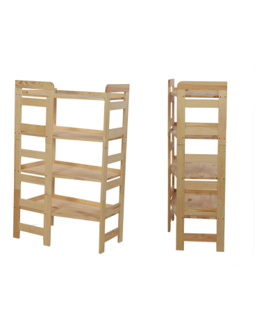 Regał Modułowy Wewnętrzny 120,8x72x44,8cm 4 Półki BERDO Surowy