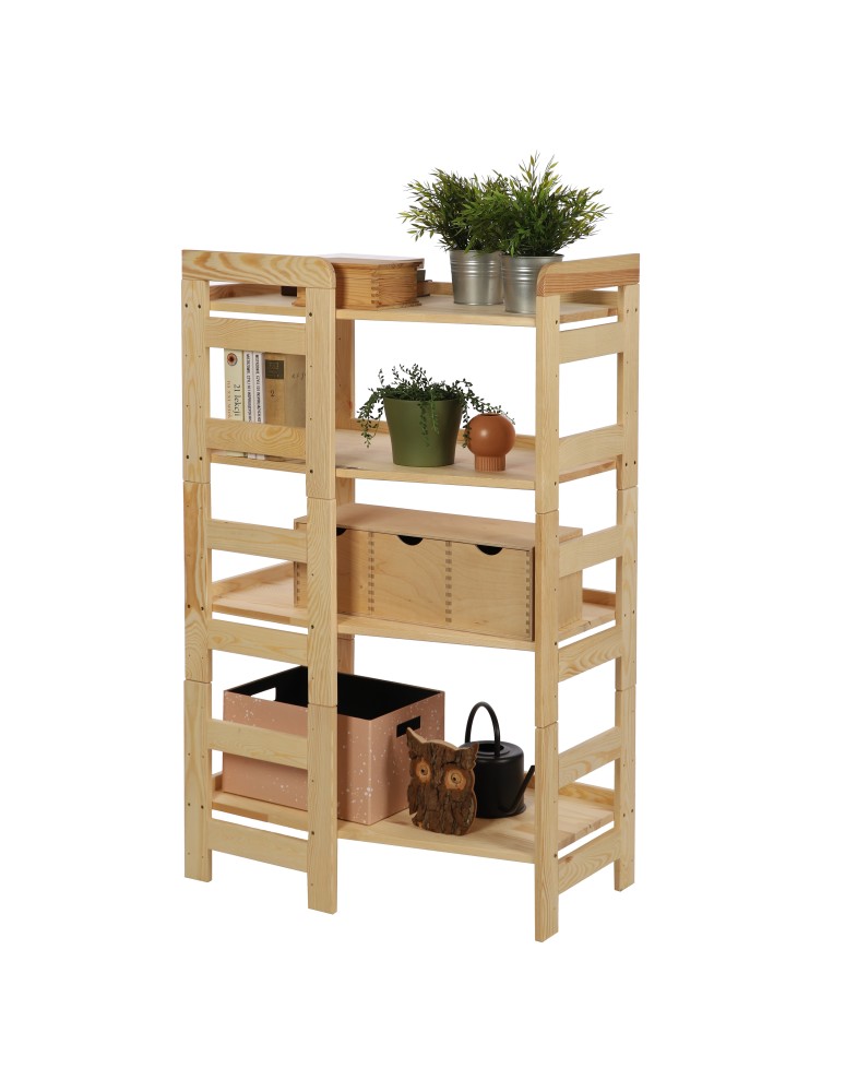 Regały - Regał Modułowy Wewnętrzny 120,8x72x44,8cm 4 Półki BERDO Surowy - product b2b.wamar.biz 3