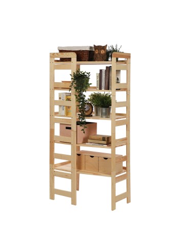 Regały - Regał Modułowy Wewnętrzny 159,2x72x44,8cm 5 Półek BERDO Surowy - product 5