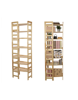 Regał Modułowy Wewnętrzny 236x72x44,8cm 7 Półek BERDO Surowy