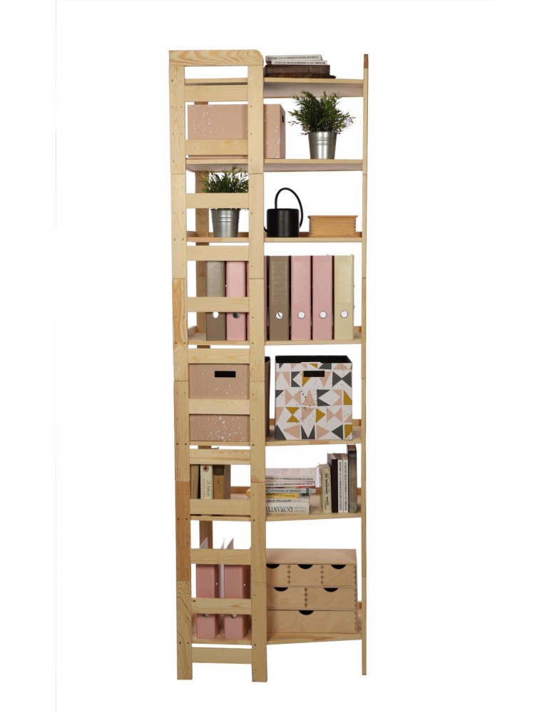 Regały - Regał Modułowy Wewnętrzny 236x72x44,8cm 7 Półek BERDO Surowy - product b2b.wamar.biz 2