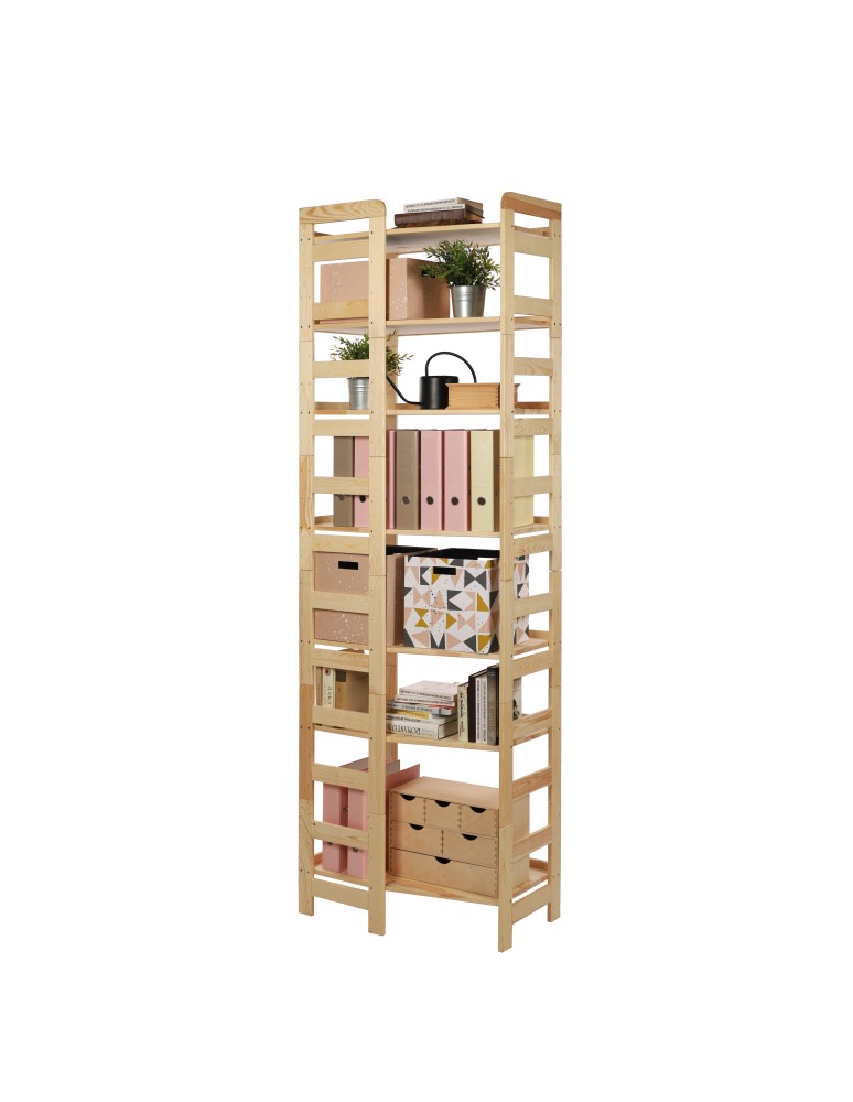 Regały - Regał Modułowy Wewnętrzny 236x72x44,8cm 7 Półek BERDO Surowy - product b2b.wamar.biz 3