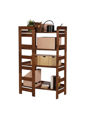 Regały - Regał Modułowy Wewnętrzny 120,8x72x44,8cm 4 Półki BERDO Brązowy - product 5