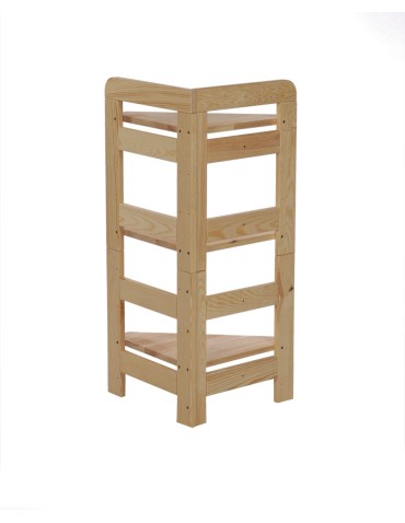 Regały - Regał Modułowy Narożnik 82,4x34,4x34,4cm 3 Półki BERDO Surowy - product 4