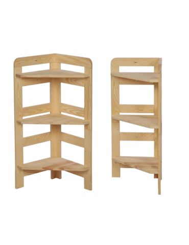 Regał Modułowy Narożnik 82,4x34,4x34,4cm 3 Półki BERDO Surowy