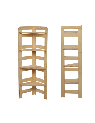 Regał Modułowy Narożnik 120,8x34,4x34,4cm 4 Półki BERDO Surowy