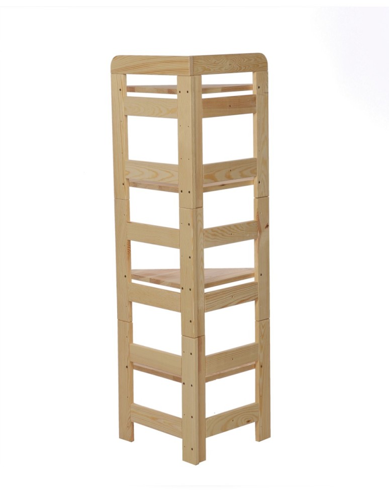 Regały - Regał Modułowy Narożnik 120,8x34,4x34,4cm 4 Półki BERDO Surowy - product b2b.wamar.biz 2