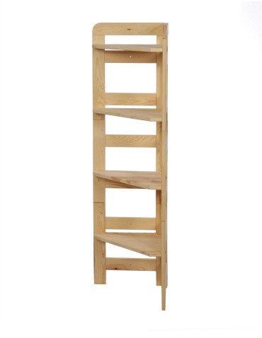 Regały - Regał Modułowy Narożnik 120,8x34,4x34,4cm 4 Półki BERDO Surowy - product 5