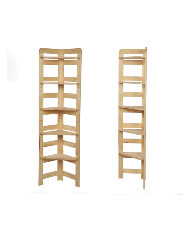 Regał Modułowy Narożnik 159,2x34,4x34,4cm 5 Półek BERDO Surowy