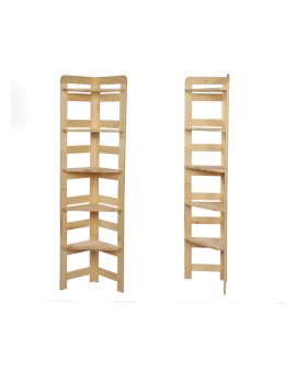 Regał Modułowy Narożnik 159,2x34,4x34,4cm 5 Półek BERDO Surowy