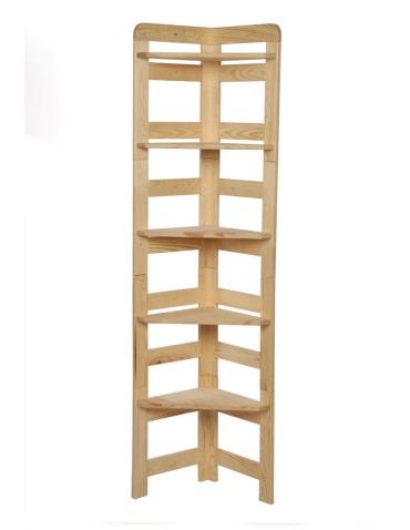 Regały - Regał Modułowy Narożnik 159,2x34,4x34,4cm 5 Półek BERDO Surowy - produkt 3