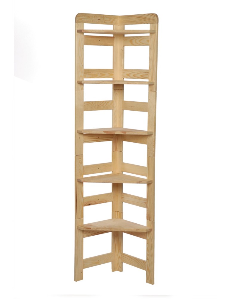 Regały - Regał Modułowy Narożnik 159,2x34,4x34,4cm 5 Półek BERDO Surowy - produkt b2b.wamar.biz 3