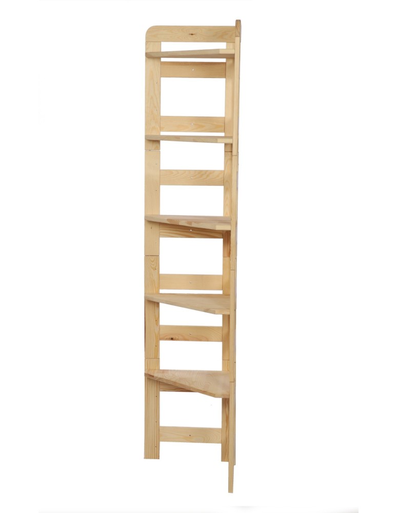 Regały - Regał Modułowy Narożnik 159,2x34,4x34,4cm 5 Półek BERDO Surowy - produkt b2b.wamar.biz 4