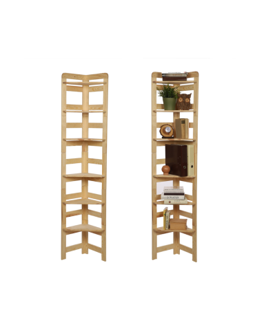 Regał Modułowy Narożnik 197,6x34,4x34,4cm 6 Półek BERDO Surowy