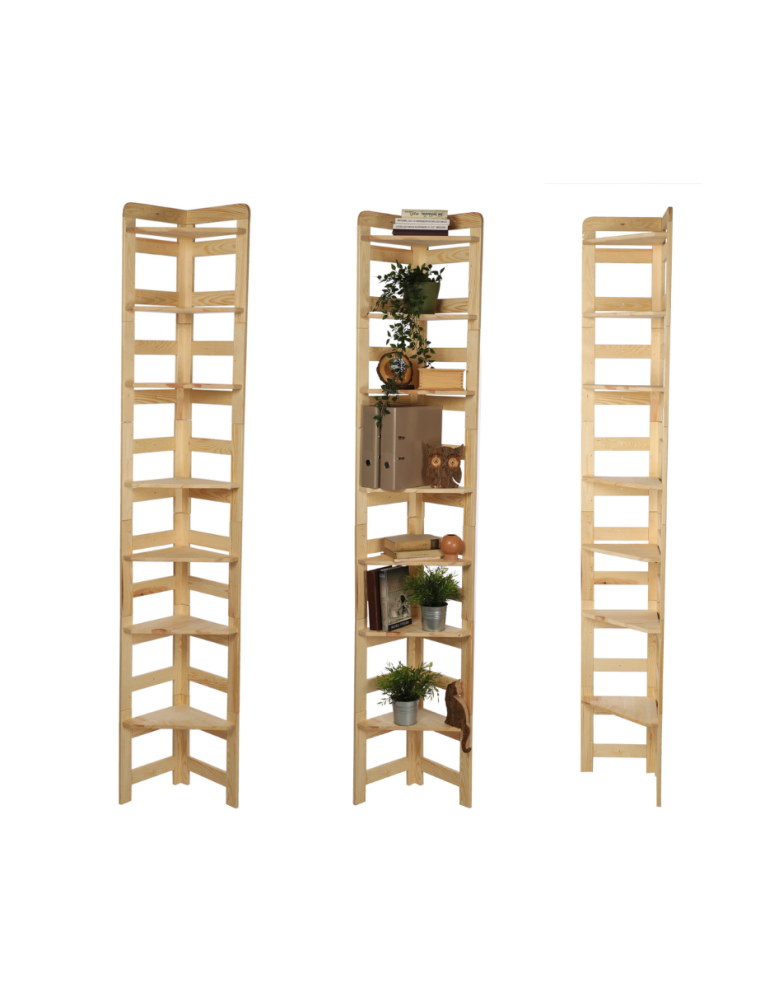 Regały - Regał Modułowy Narożnik 236x34,4x34,4cm 7 Półek BERDO Surowy - product b2b.wamar.biz 1