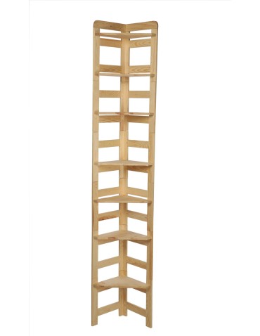 Regały - Regał Modułowy Narożnik 236x34,4x34,4cm 7 Półek BERDO Surowy - product 5