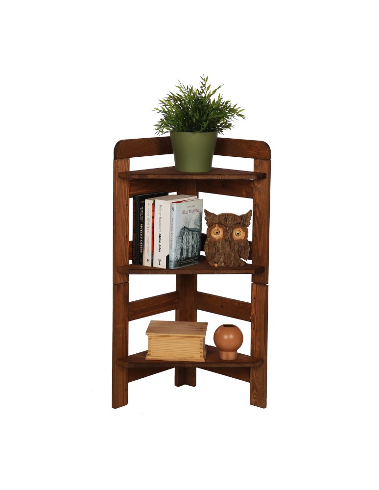 Regały - Regał Modułowy Narożnik 82,4x34,4x34,4cm 3 Półki BERDO Brązowy - product b2b.wamar.biz 3